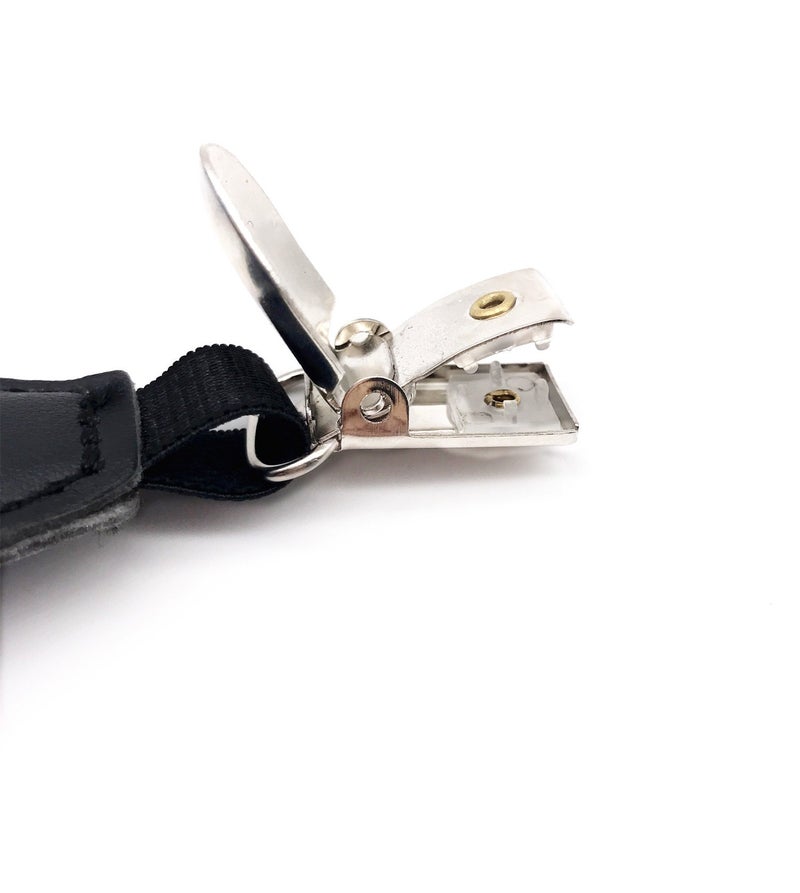 Outman 2pcs Adjustable Sock Garters Metal Clips Sock Suspenders Holders for cotton and silk socks (Black) - Image 3